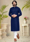 Navy Blue Colour Outluk Vol 84 New Designer Ethnic Wear Silk Kurta Pajama Collection 84006